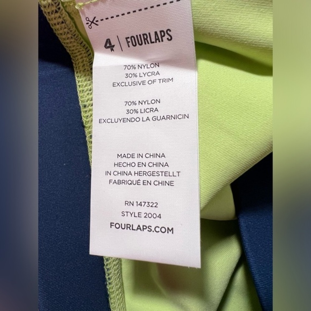 FourLaps Infinity Sports Bra athletic workout activewear lime green size medium - Picture 6 of 9